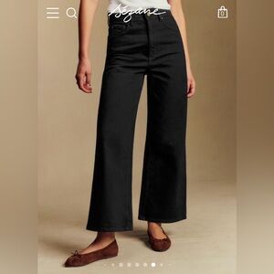 Sézane Black Wide-Leg Le Crop Jeans